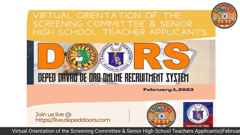www.depeddoors.com|VIRTUAL ORIENTATION OF TEACHER 1 APPLICANTS FOR .